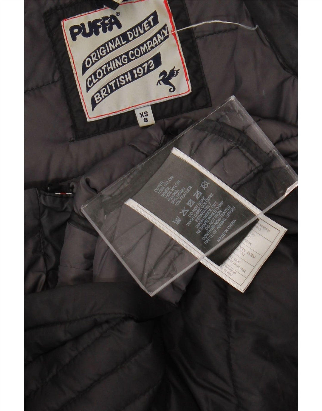 Женская стеганая куртка PUFFA, размер 8 XS, черный нейлон