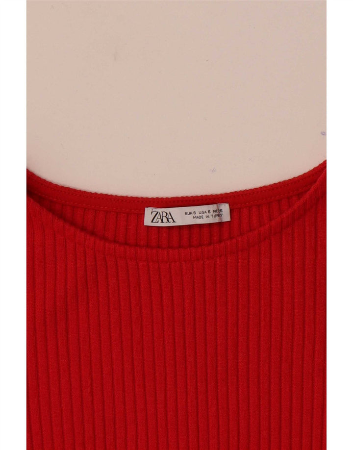 Женская футболка Zara Top UK 8, маленькая красная
