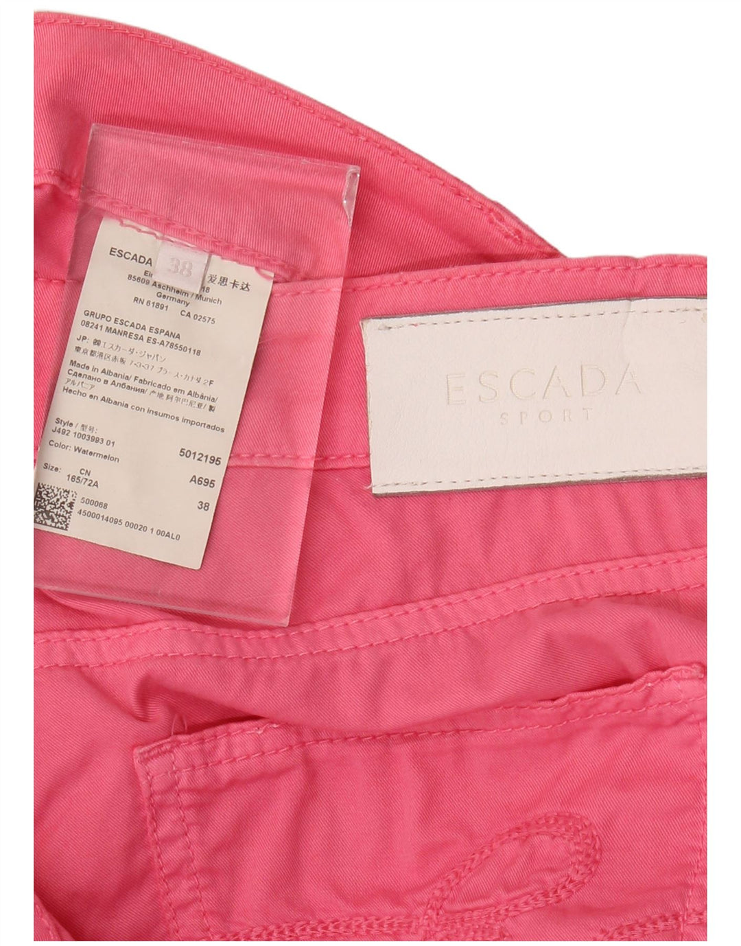 ESCADA Женские узкие укороченные брюки EU 38 Medium W34 L24 Розовый хлопок