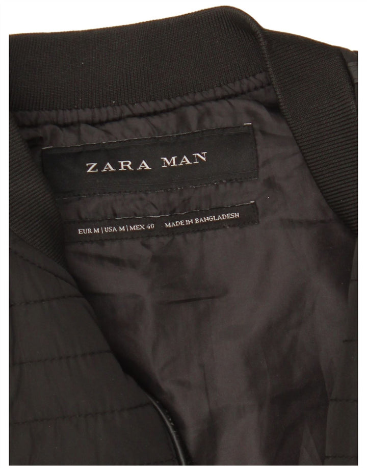 Мужской стеганый жилет Zara UK 38, средний черный полиэстер