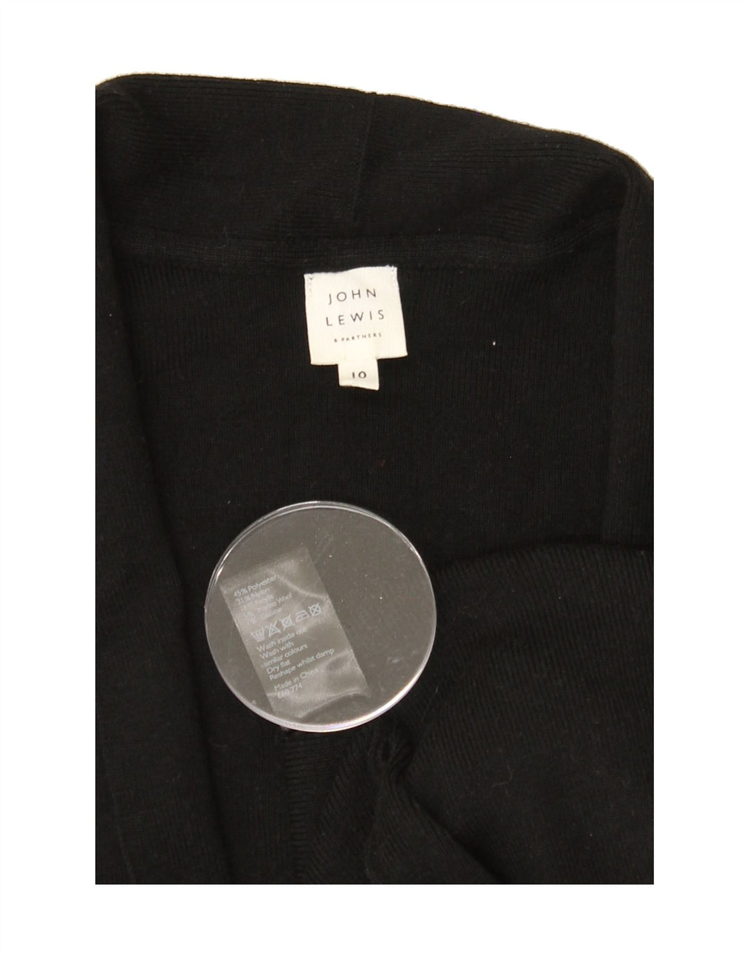 JOHN LEWIS Womens Oversized Longline Cardigan Sweater UK 10 Small Black Vintage John Lewis and Second-Hand John Lewis from Messina Hembry 