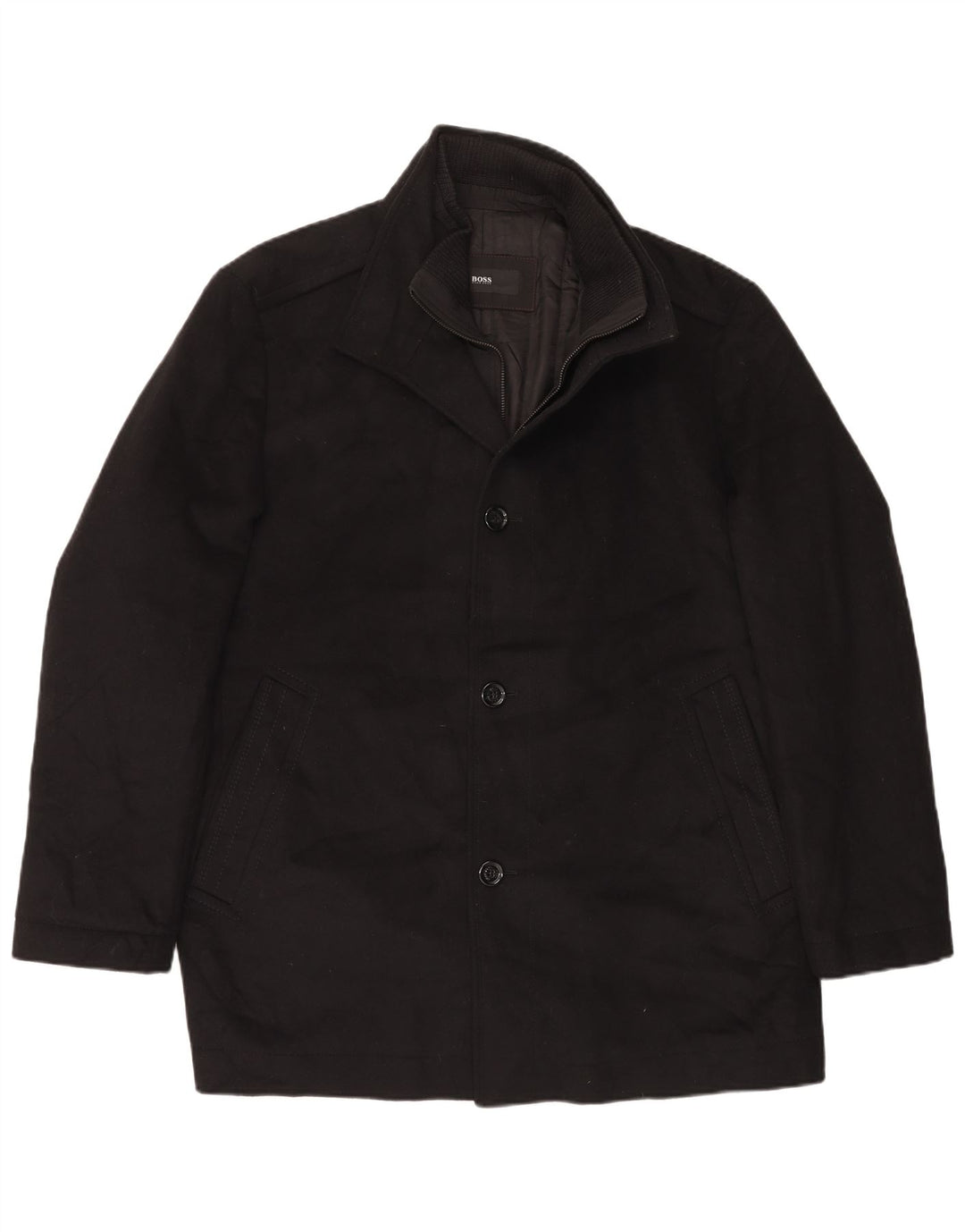 Мужское пальто Hugo Boss EU 56 3XL, черное, шерстяное