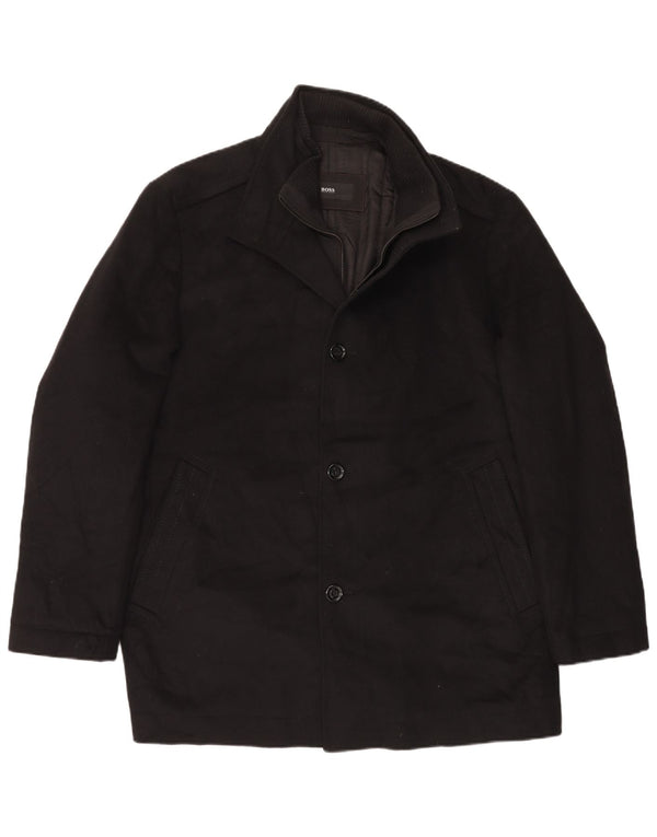 Мужское пальто Hugo Boss EU 56 3XL, черное, шерстяное