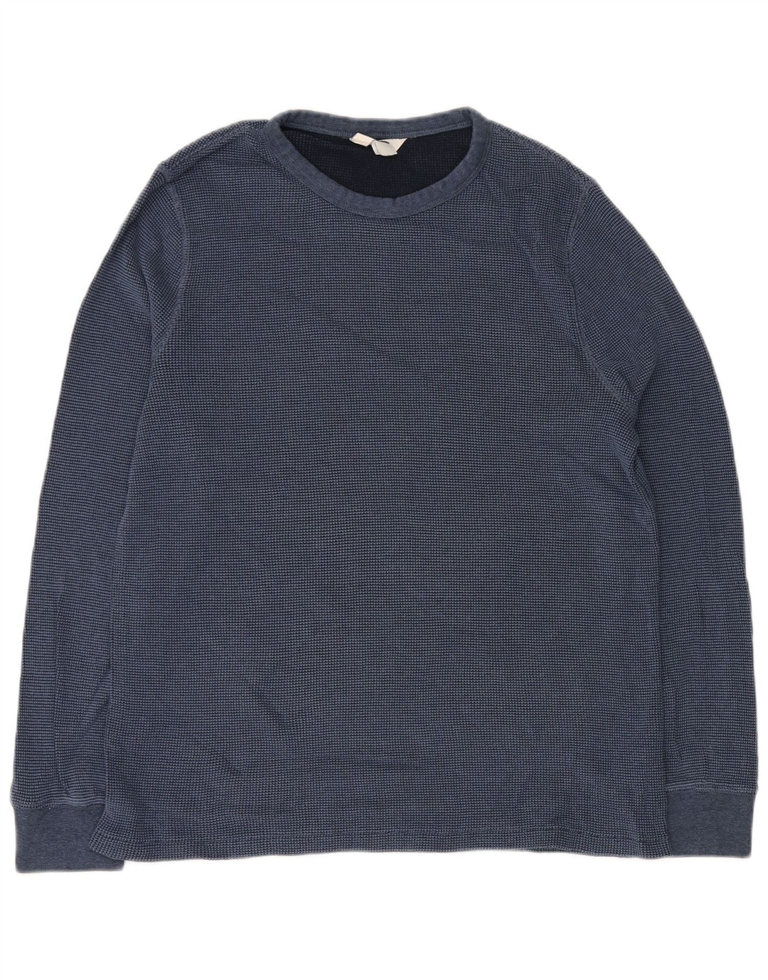 MARKS & SPENCER Мужской топ свободного кроя с длинными рукавами, средний синий хлопок