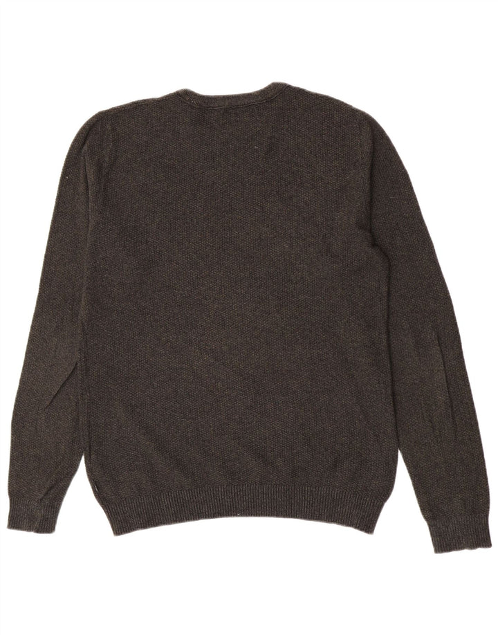 Мужской джемпер с круглым вырезом Jack & Jones, хлопковый свитер среднего зеленого цвета