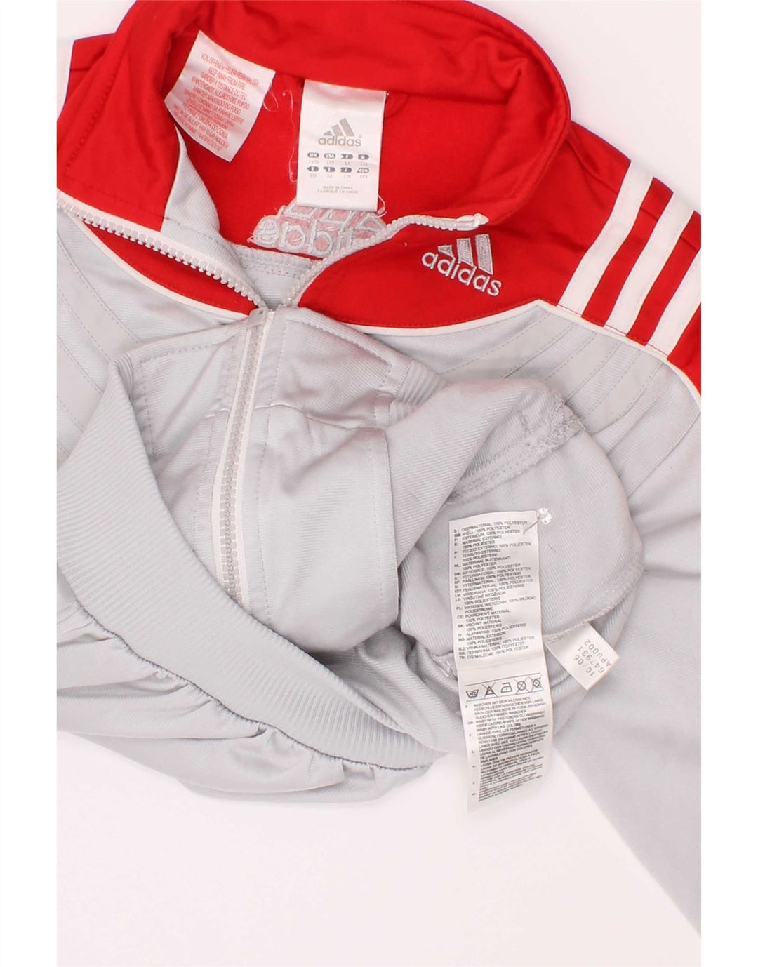 Adidas Спортивный костюм с графическим рисунком для мальчиков 5-6 лет Серый с цветными блоками