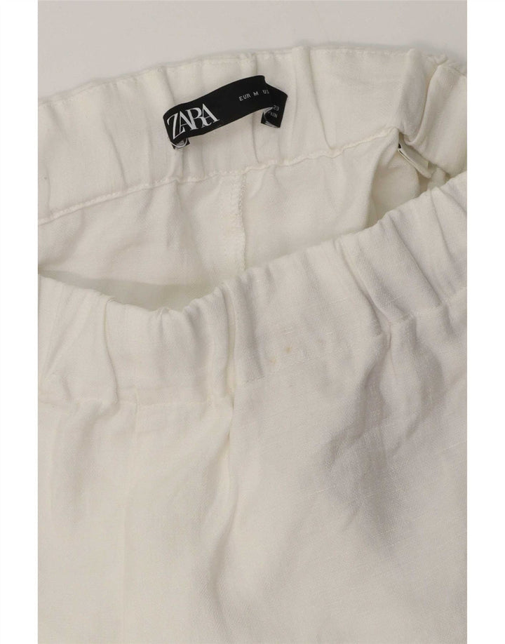 Zara Женские прямые укороченные брюки W28 L24 белые