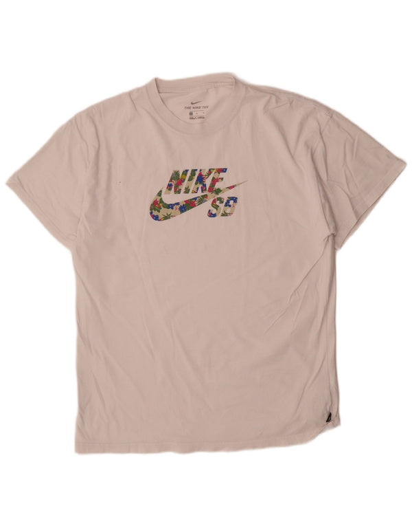 Мужская футболка с рисунком Nike, средний белый хлопок, белый цвет