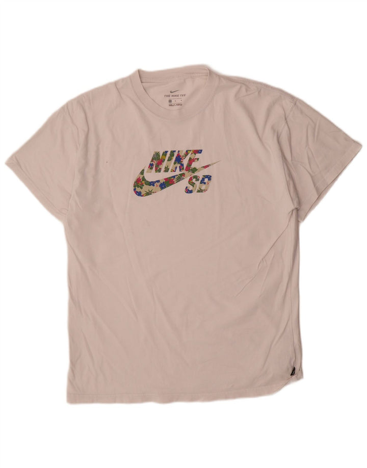 Мужская футболка с рисунком Nike, средний белый хлопок, белый цвет