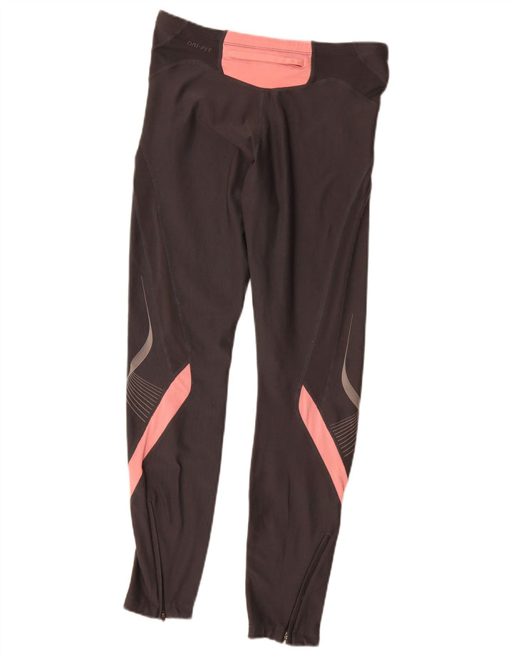 Женские леггинсы Nike Dri Fit UK 10/12, средний серый цвет с цветными блоками