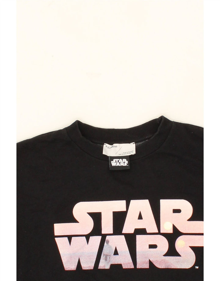 PULL & BEAR Girls Star Wars Graphic Sweatshirt Jumper 15-16 Years XS Black Vintage Pull & Bear and Second-Hand Pull & Bear from Messina Hembry 