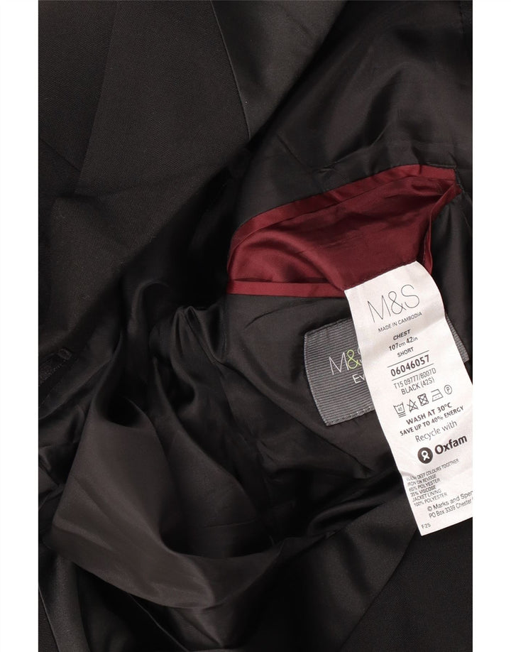 Мужской короткий пиджак на двух пуговицах Marks & Spencer UK 42 XL, черный полиэстер
