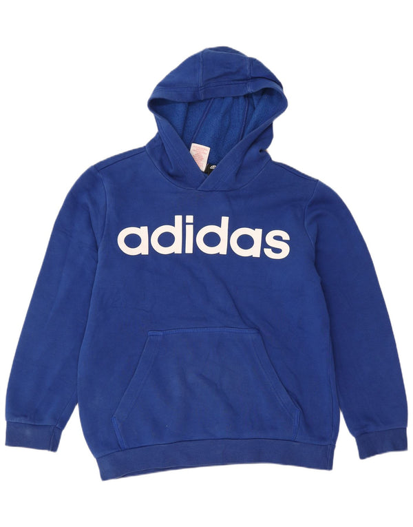 Джемпер с капюшоном Adidas для мальчиков 11-12 лет, синий, спортивный