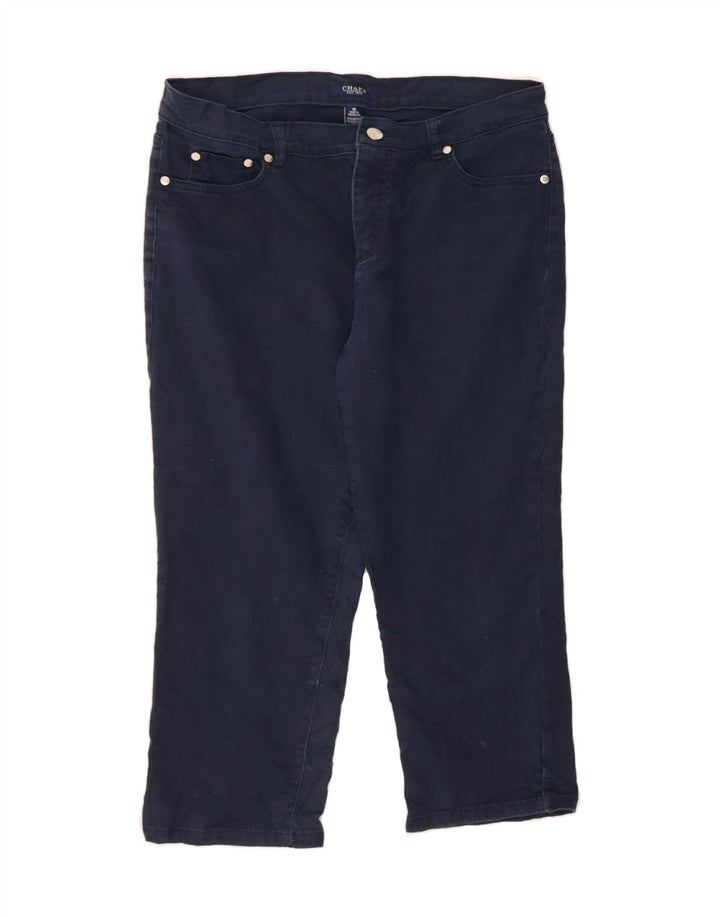 CHAPS Womens Capri Jeans US 10 Large W32 L21 Navy Blue Cotton Vintage Chaps and Second-Hand Chaps from Messina Hembry 