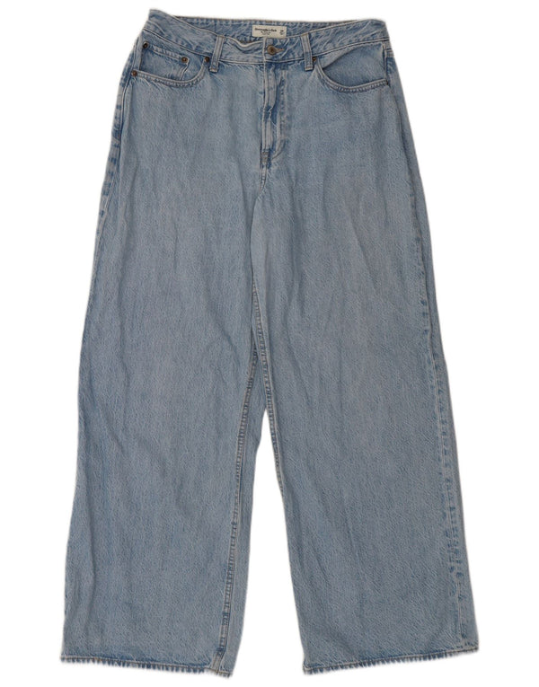 Женские широкие джинсы с высокой посадкой Abercrombie & Fitch W29 L30 синие