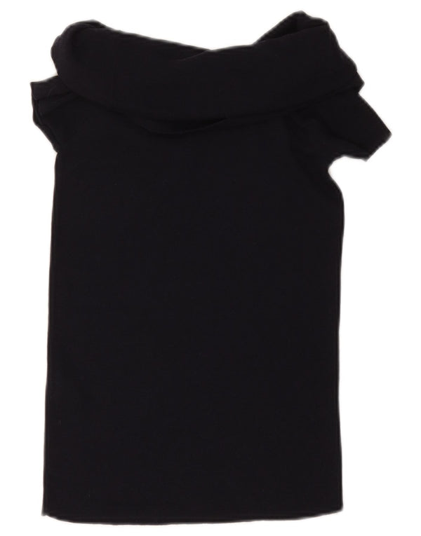 Женская укороченная блузка ZARA UK 12, средний черный, вискоза