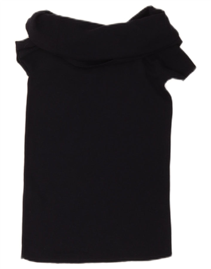 Женская укороченная блузка ZARA UK 12, средний черный, вискоза