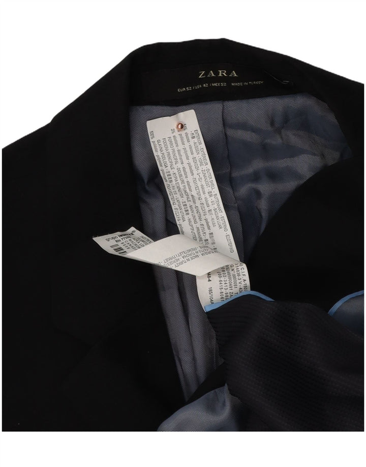 Мужской пиджак Zara на 2 пуговицах EU 52, большой черный вискоза