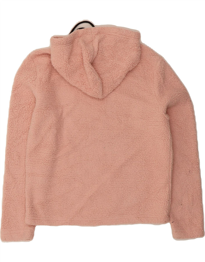 FILA Womens Hooded Fleece Jumper UK 10 Small Pink Polyester Vintage Fila and Second-Hand Fila from Messina Hembry 