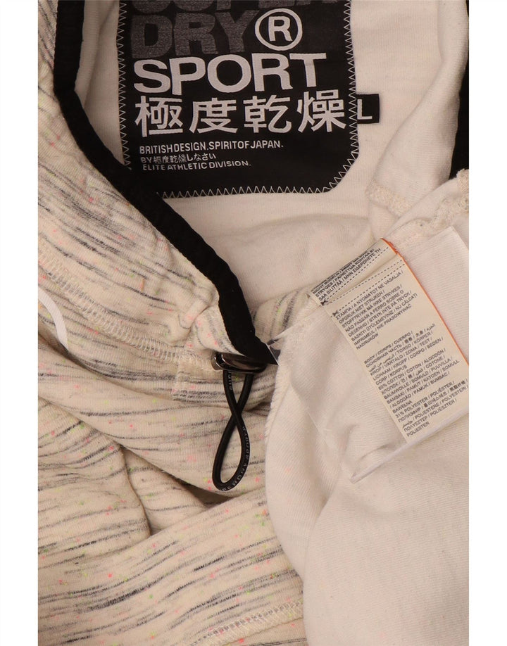 Женский джемпер с капюшоном SUPERDRY UK 16, большой размер, хлопок с белыми крапинками