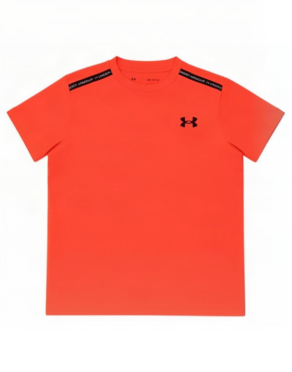 Футболка с рисунком Under Armour для мальчиков, верх 9–10 лет, средний оранжевый цвет с блоками
