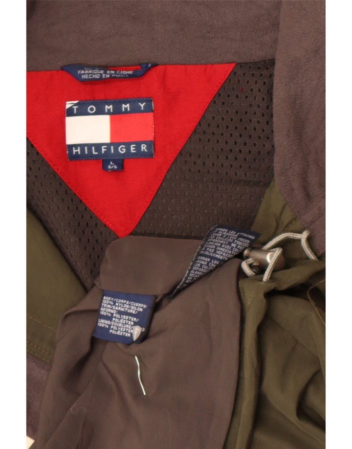 Мужская куртка в стиле милитари Tommy Hilfiger UK 40, большая, цвета хаки, полиэстер с цветными блоками