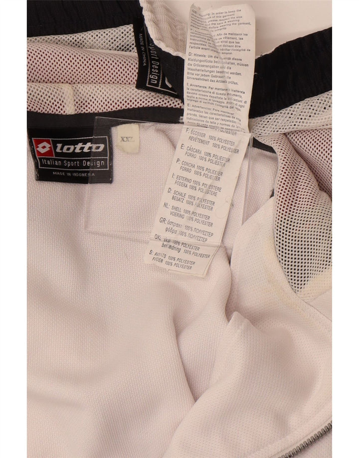 Lotto Мужской спортивный костюм с графическим рисунком 2XL, белый полиэстер с цветными блоками