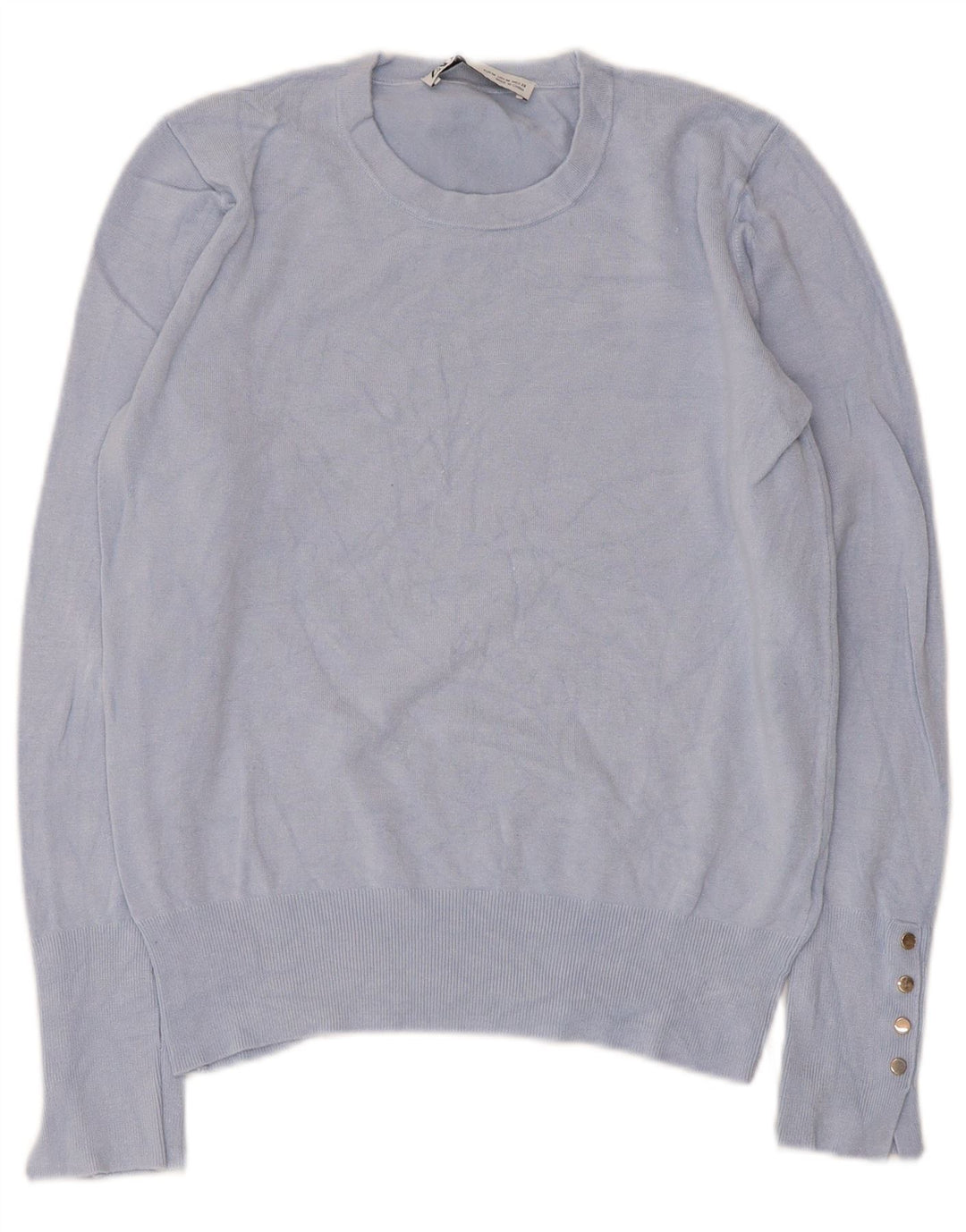 Женский джемпер с круглым вырезом Zara UK 12, средний синий цвет
