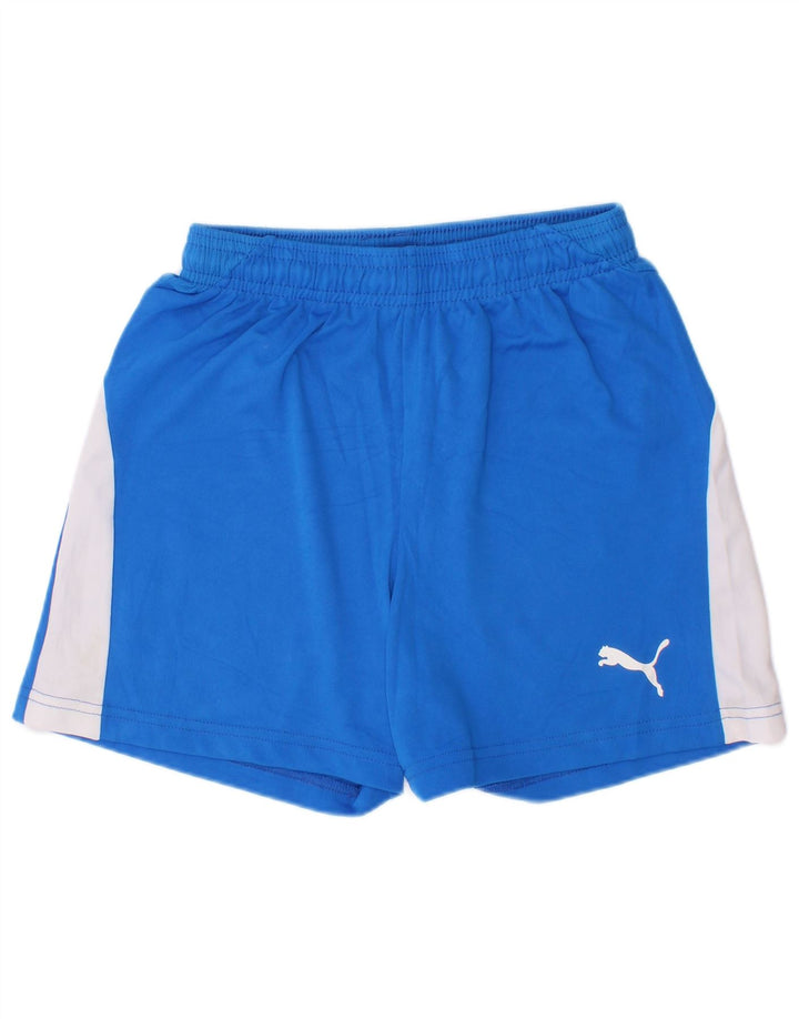 Спортивные шорты Puma для мальчиков 9–10 лет, синие цветные блоки