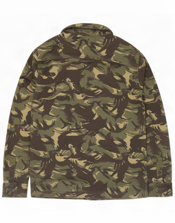 Superdry Mens Military Jacket UK 36 Small Khaki Camouflage Cotton