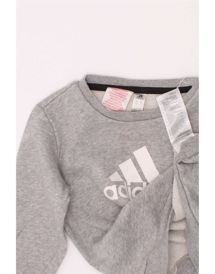 Джемпер с рисунком Adidas для мальчиков 2–3 года, серый хлопок