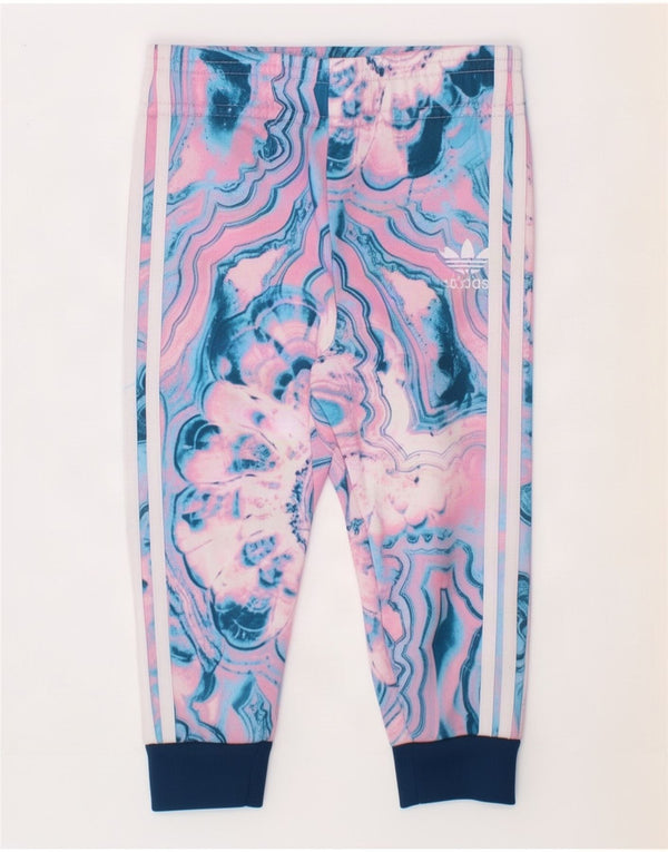 Adidas Baby Girls Joggers Спортивный костюм Брюки 12-18 месяцев Розовый Тай-Дай