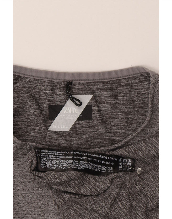 Мужской топ Zara с длинным рукавом XL, серый полиэстер