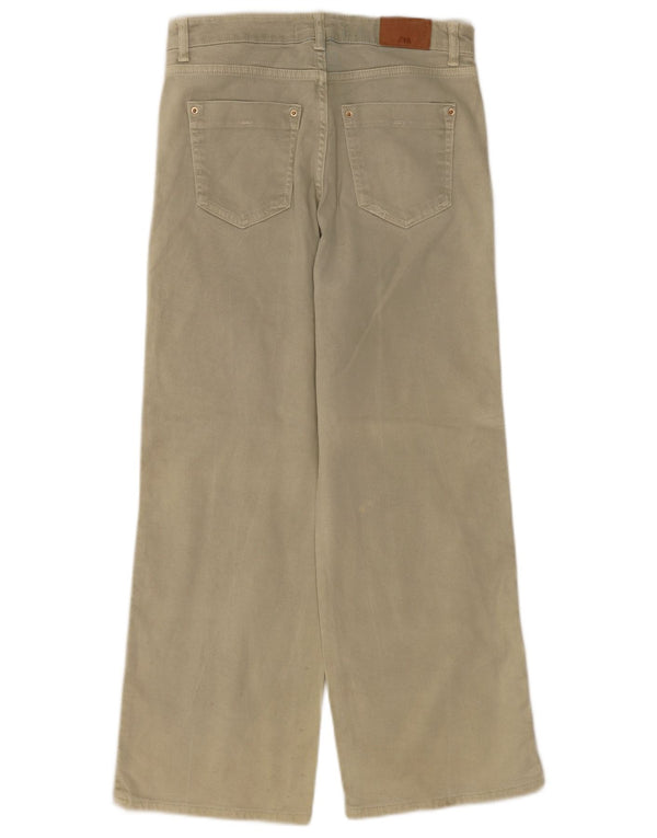 Женские широкие джинсы Zara EU 36 XS W26 L28, бежевый хлопок