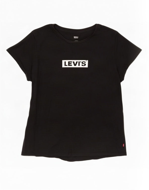 Женская футболка с рисунком Levi's Top UK 18 XL, черный хлопок