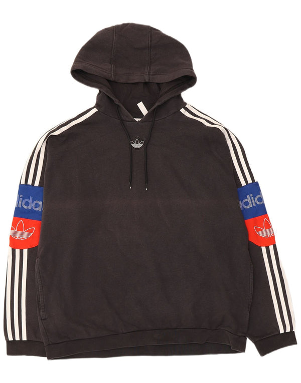 Мужской джемпер с капюшоном Adidas с рисунком, средний черный, хлопок