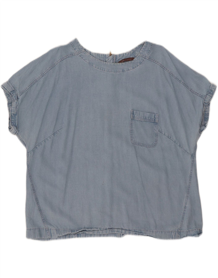 Женская джинсовая блузка MARKS & SPENCER UK 20 2XL, синий лиоцелл