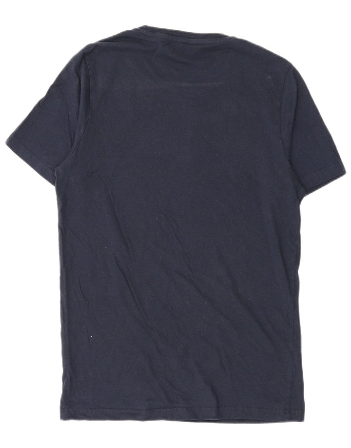 Мужская футболка с рисунком Jack & Jones, темно-синий, хлопковый топ среднего размера