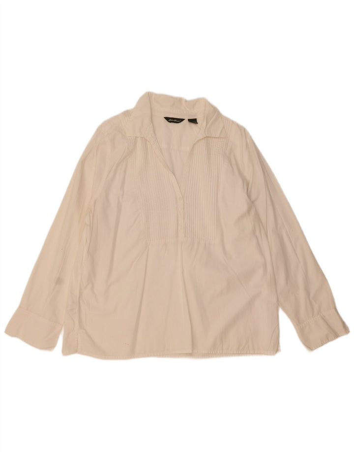 Женская пуловерная рубашка Eddie Bauer UK 18 XL, белый хлопок