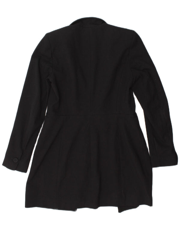 Zara Womens Longline Blazer Jacket UK 10 Small Black Polyester
