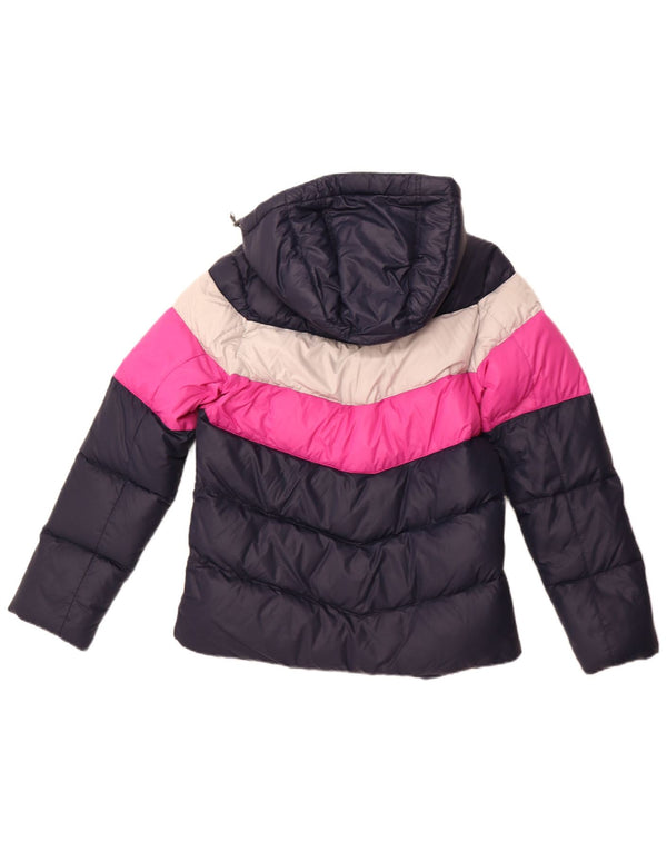 Женская утепленная куртка NIKE UK 14, средний темно-синий, нейлон с цветными блоками