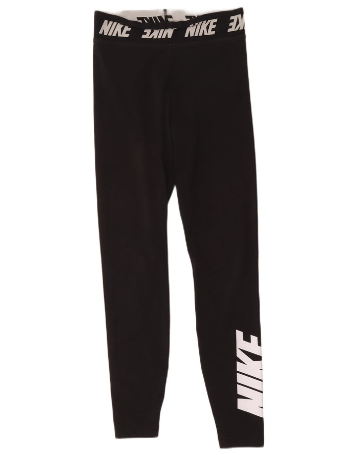 Женские леггинсы с рисунком Nike UK 10, маленькие черные полиэстер