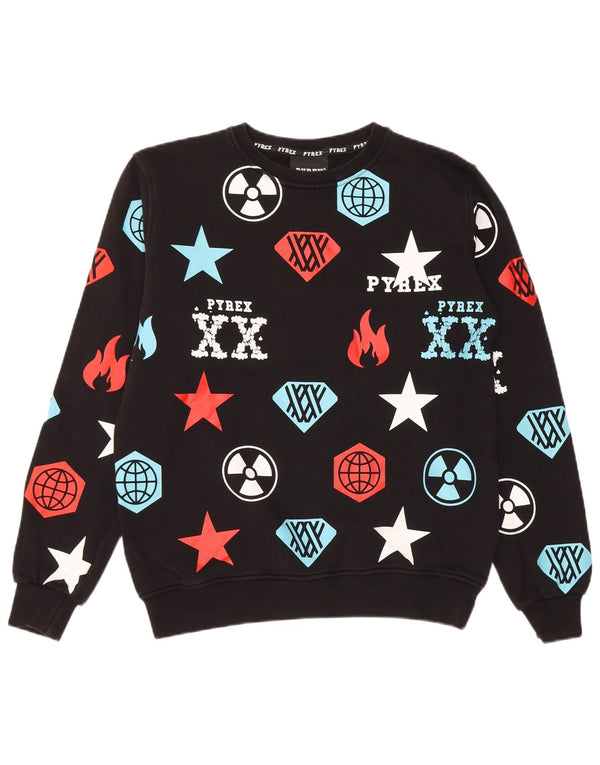 Толстовка с рисунком Pyrex для мальчиков, 13–14 лет, размер 2XL, черный хлопок