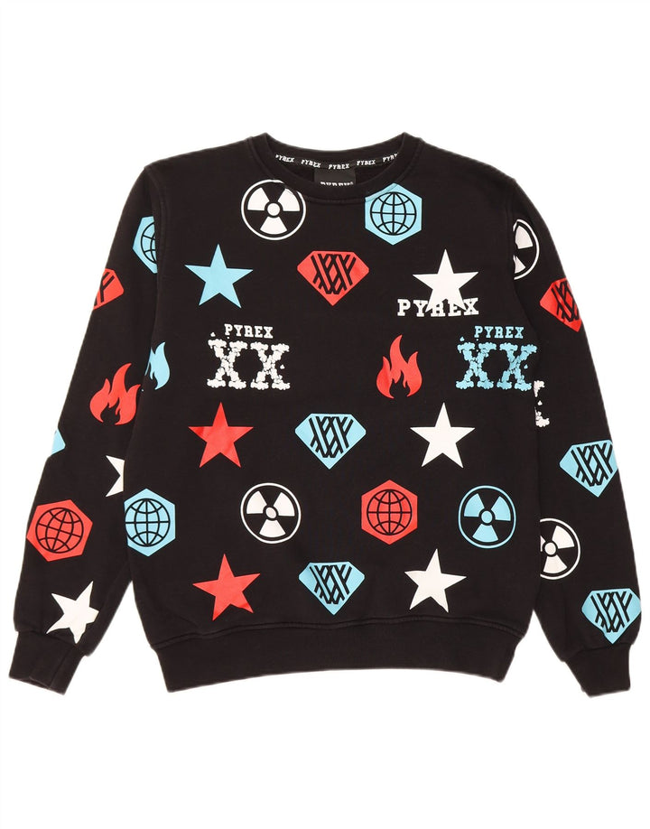 Толстовка с рисунком Pyrex для мальчиков, 13–14 лет, размер 2XL, черный хлопок