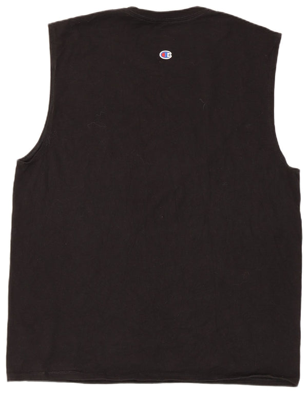 Champion Mens Graphic Vest Top XL Black Cotton