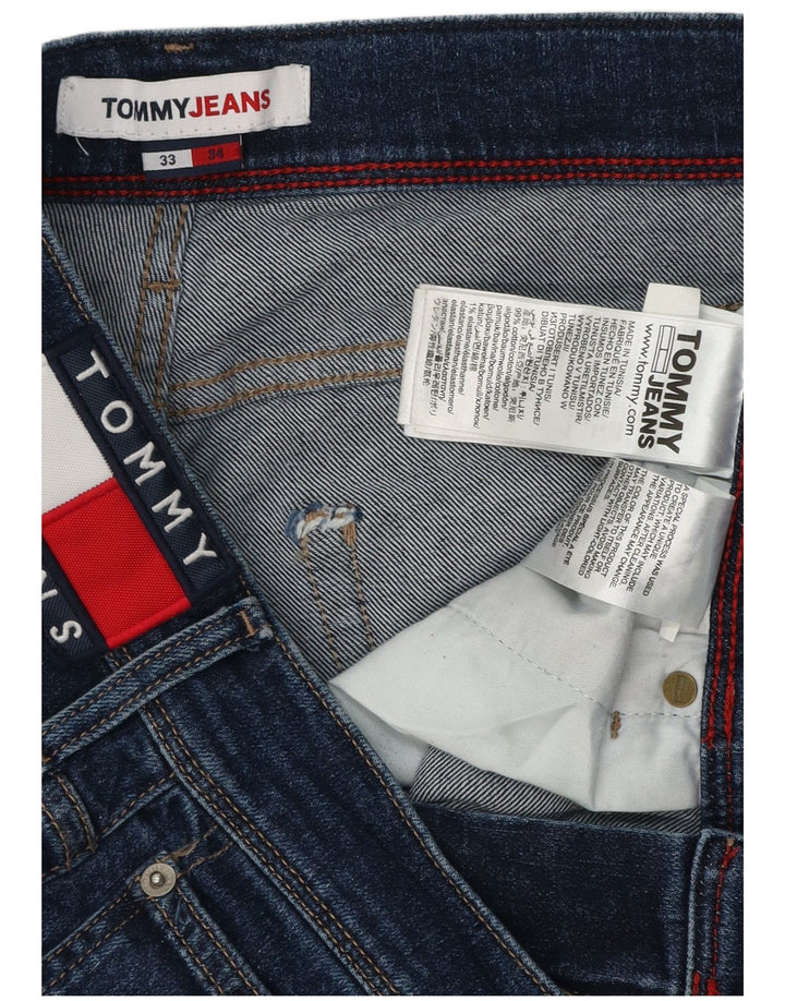 Tommy Jeans Мужские узкие джинсы W33 L34 Темно-синий хлопок