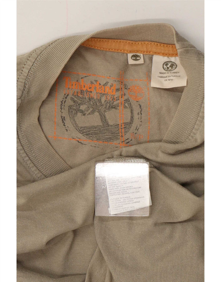 Мужская футболка с рисунком Timberland, маленький размер, цвет хаки, хлопок