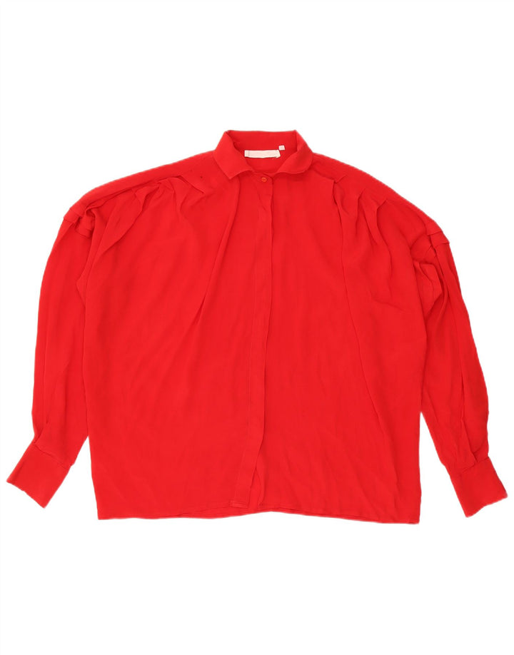Винтажная женская блузка-рубашка IT 46, большая красная