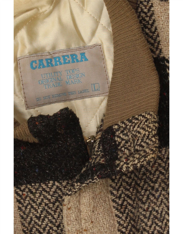Мужская куртка-бомбер в стиле милитари Carrera UK 40, большая коричневая клетка в клетку