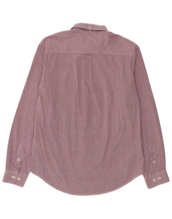 Ben Sherman Mens Shirt Medium Red Check Cotton